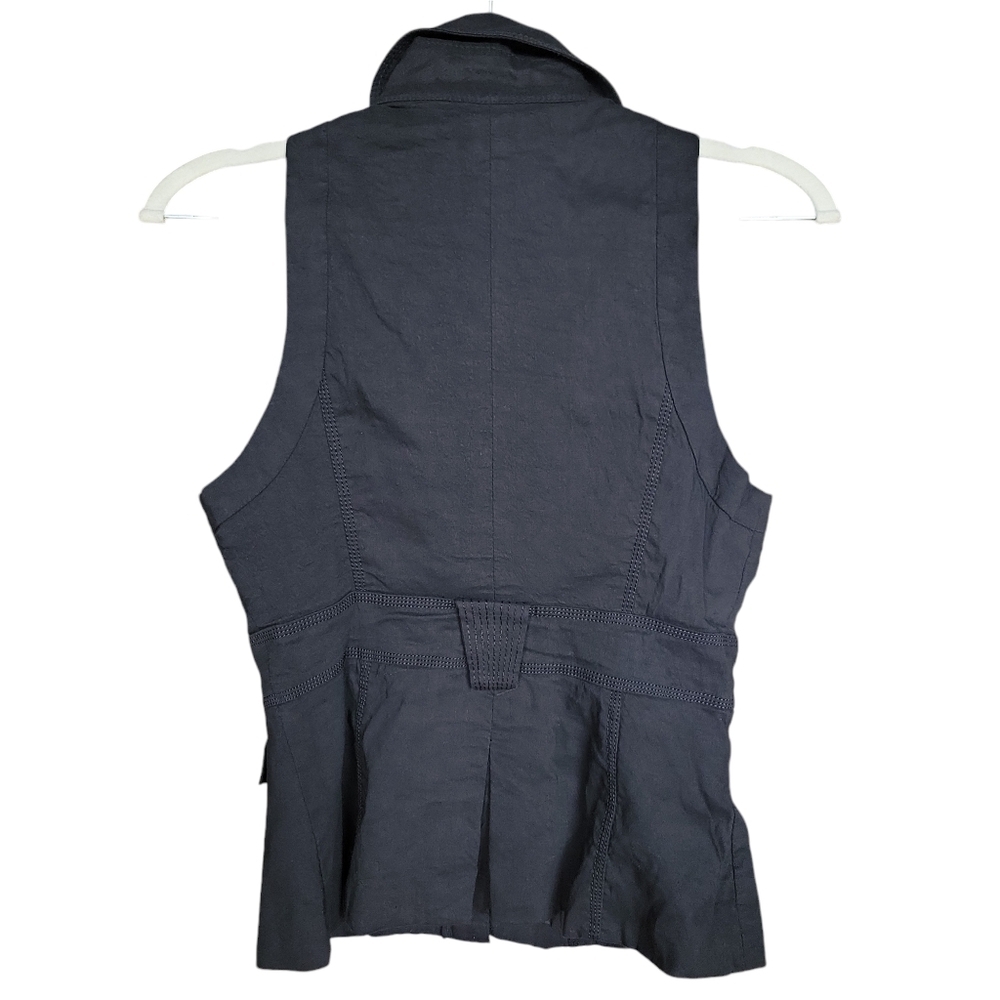Bebe Black Denim Vest- Missing Belt Women's Size M - Picture 2 of 5